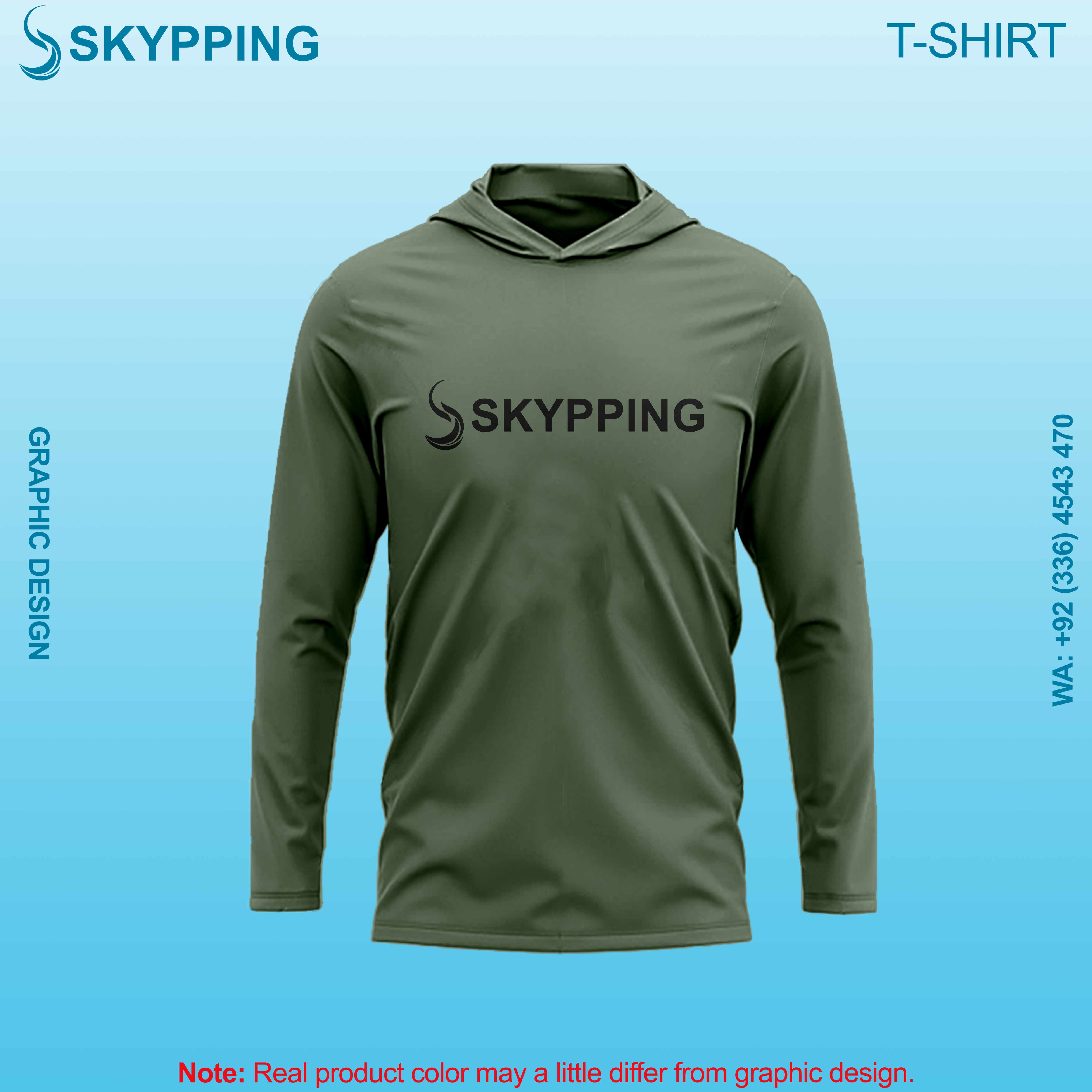 Hooded Long sleeve set-in style round neck t-shirts for men